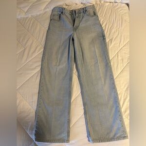 Zara Women's High Waisted Light Blue Wide Leg Jeans